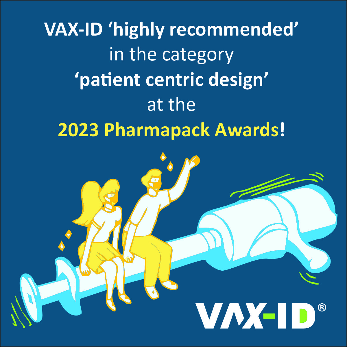 VAX-ID 'Highly Recommended' in the category 'Patient Centric Design' at the 2023 Pharmapack Award