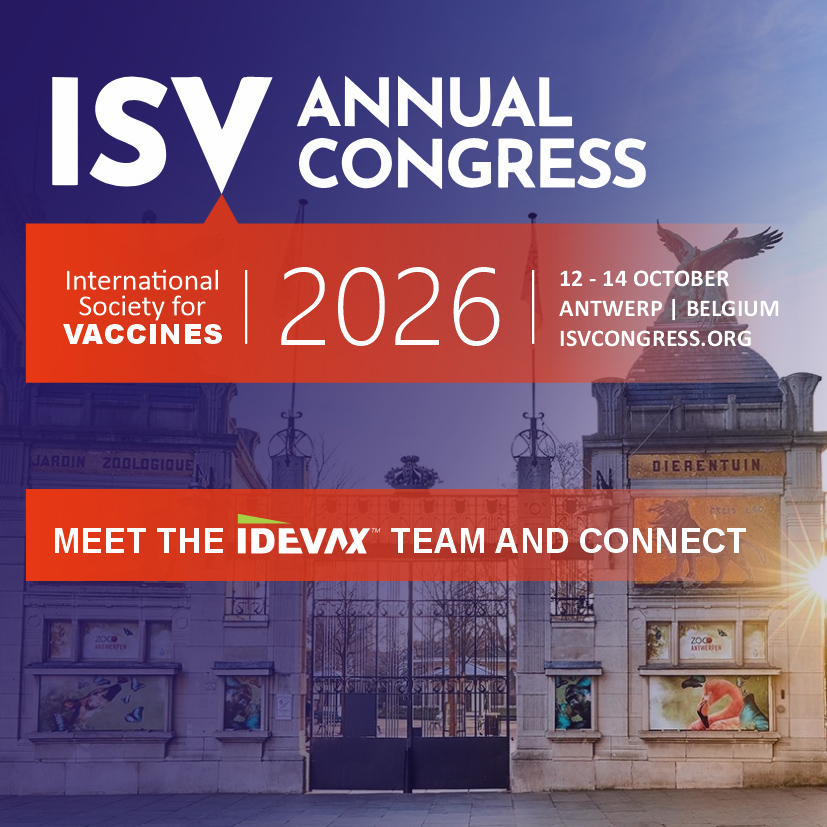 IDEVAX will be at the International Society for Vaccines (ISV) 2026 in Antwerp Belgium from 12-14 October.